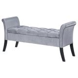 Farrah Velvet Upholstered Rolled Arm Storage Bench