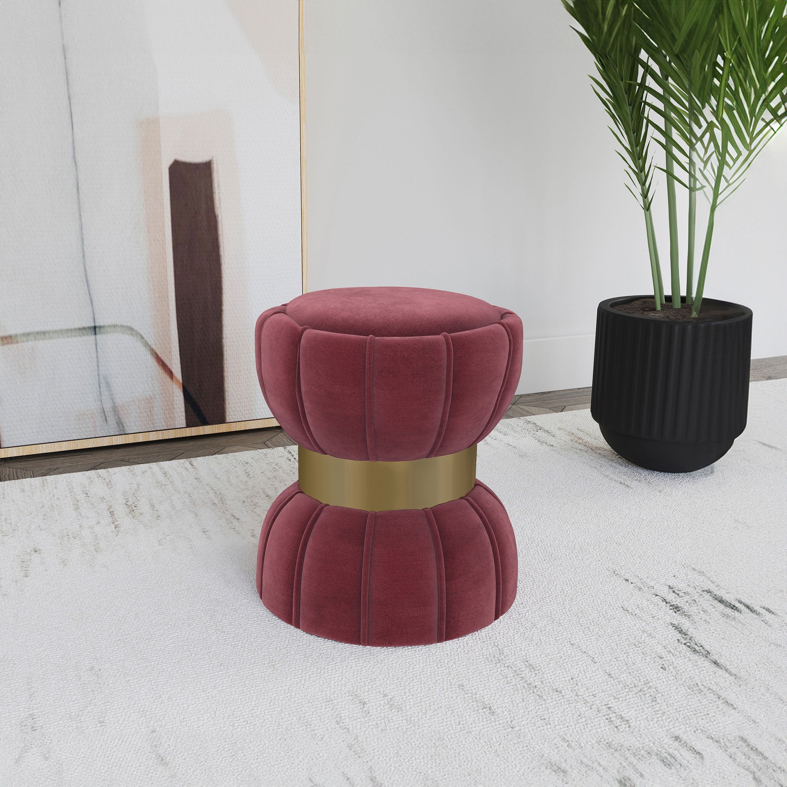 Sora Round Upholstered Ottoman