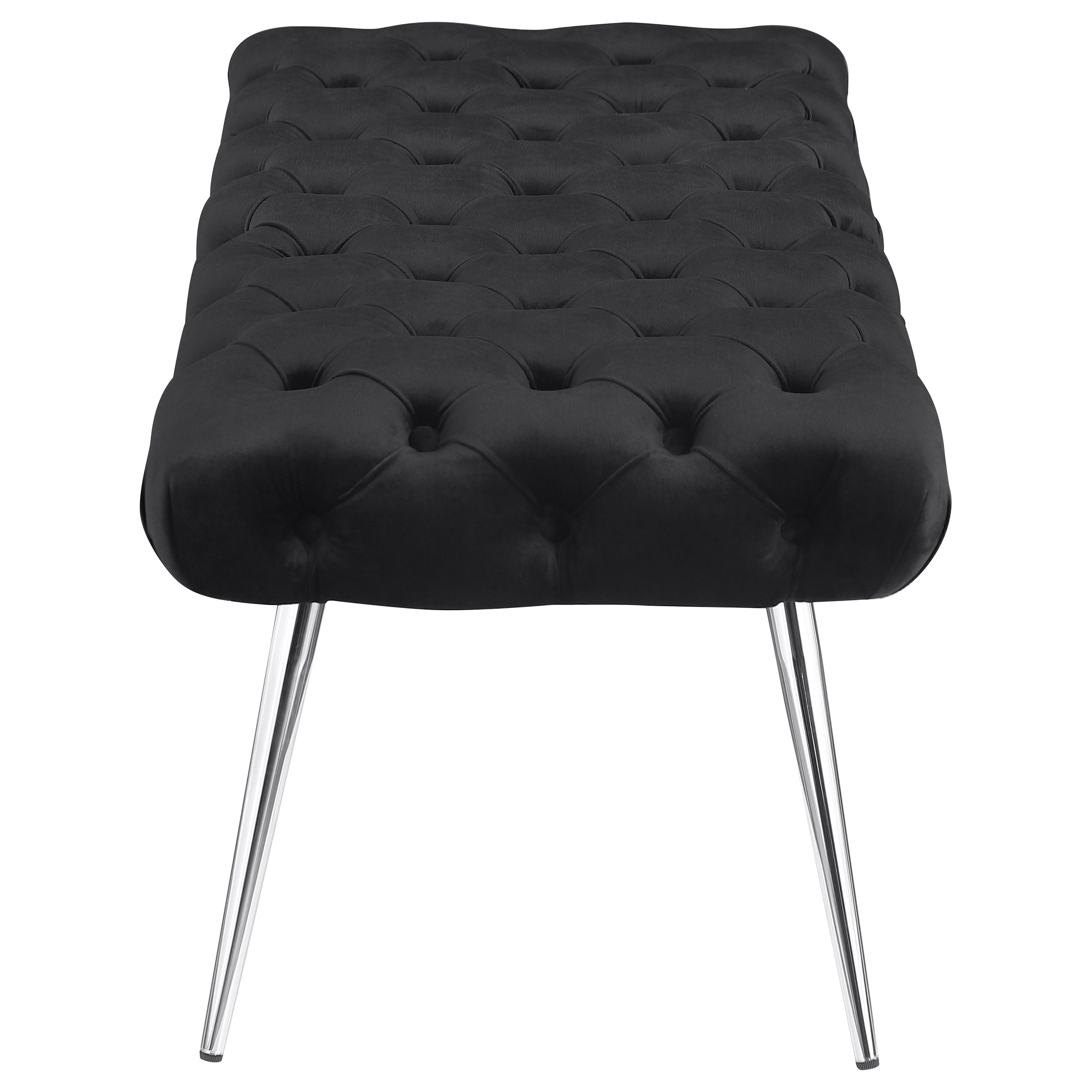Ella Upholstered Tufted Bench Stainless Steel Legs