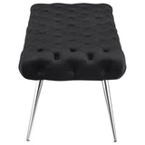 Ella Upholstered Tufted Bench Stainless Steel Legs