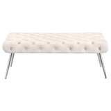 Ella Upholstered Tufted Bench Stainless Steel Legs