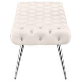 Ella Upholstered Tufted Bench Stainless Steel Legs