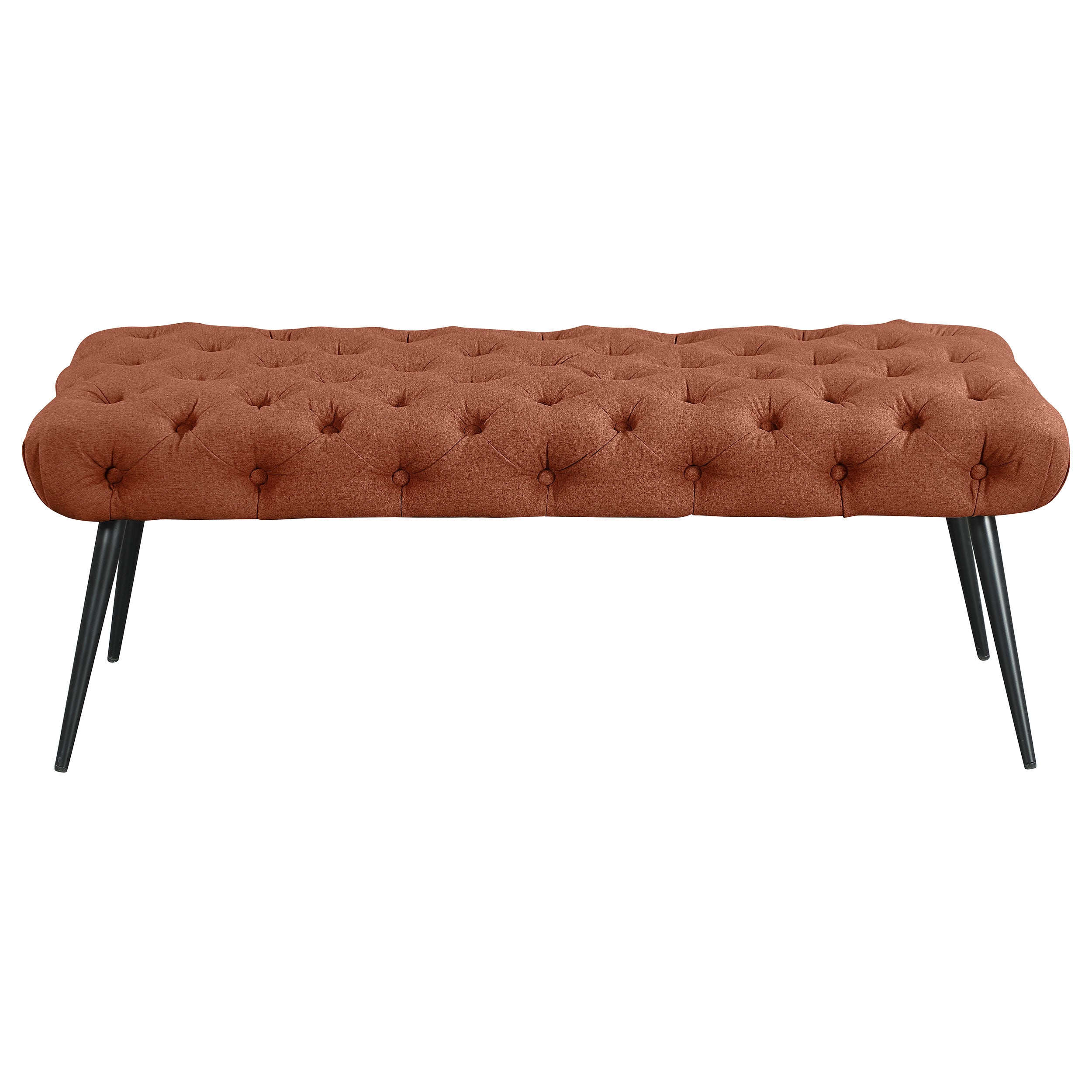 Ella Upholstered Tufted Bench Stainless Steel Legs