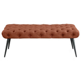 Ella Upholstered Tufted Bench Stainless Steel Legs
