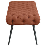 Ella Upholstered Tufted Bench Stainless Steel Legs
