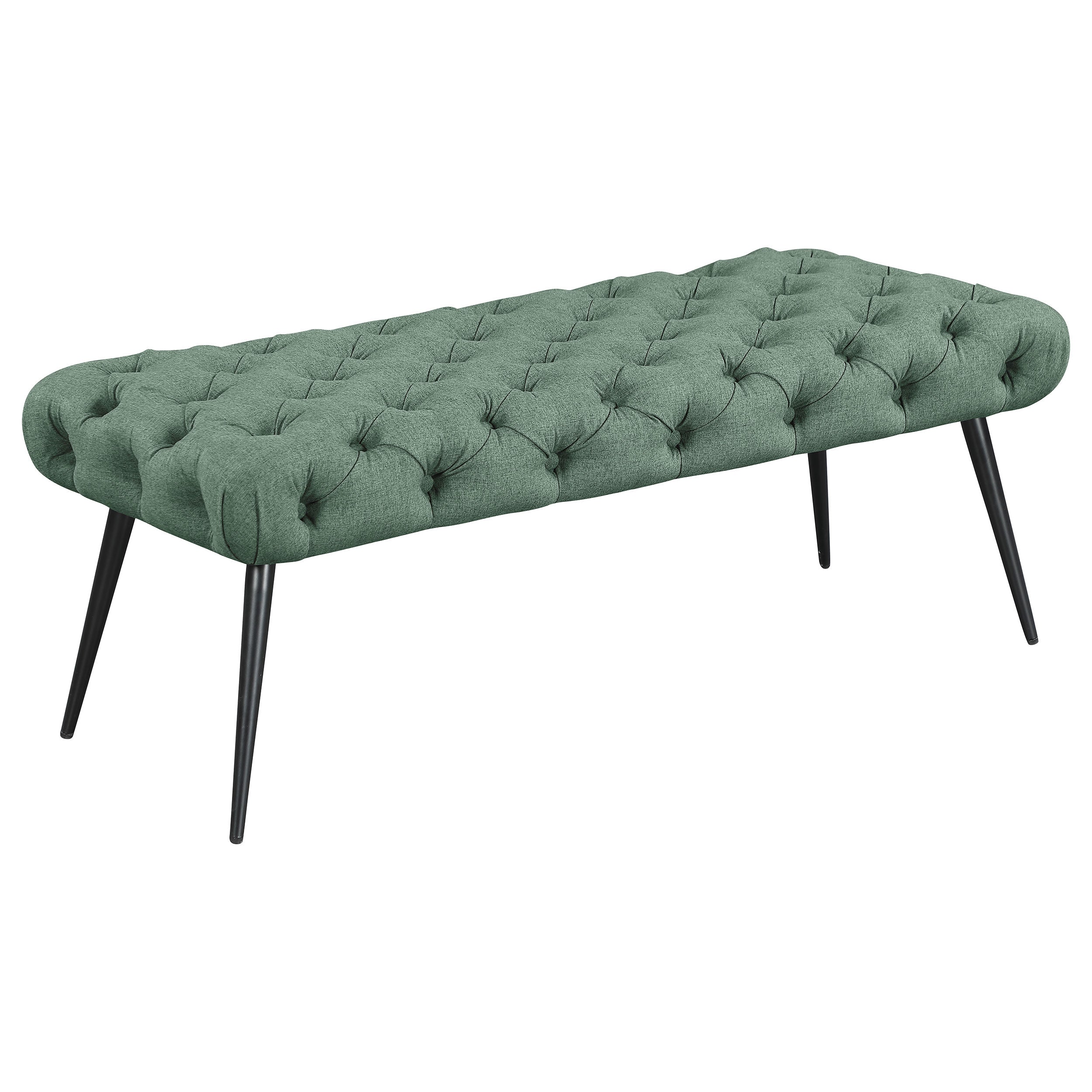 Ella Upholstered Tufted Bench Stainless Steel Legs
