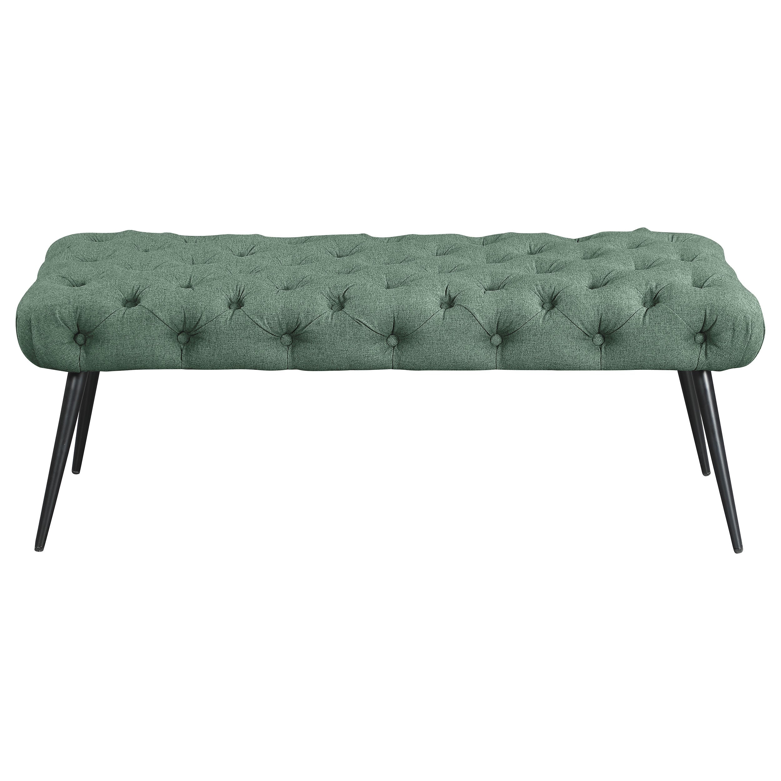 Ella Upholstered Tufted Bench Stainless Steel Legs