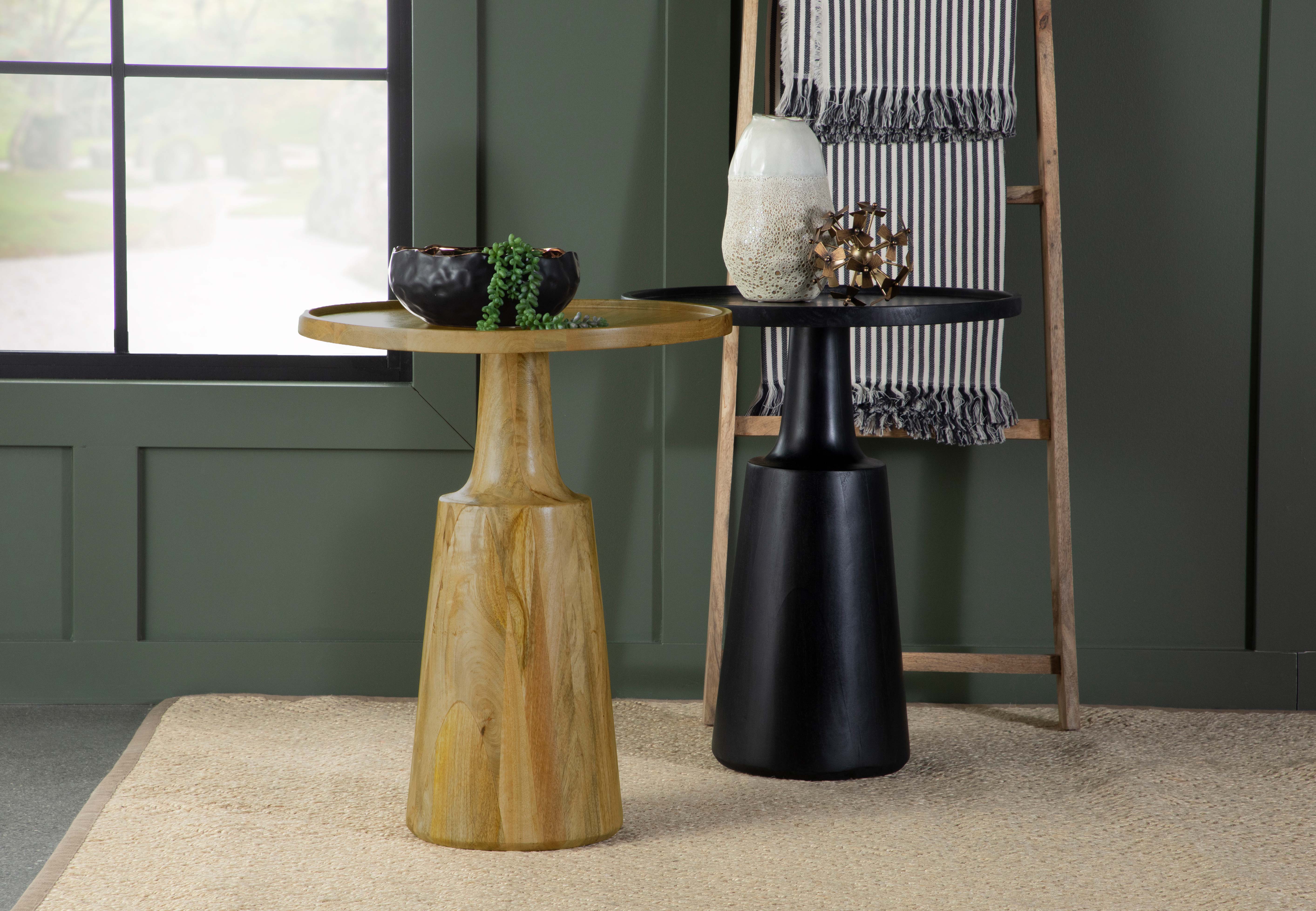 Ixia Round Solid Wood Accent Side Table