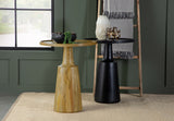 Ixia Round Solid Wood Accent Side Table