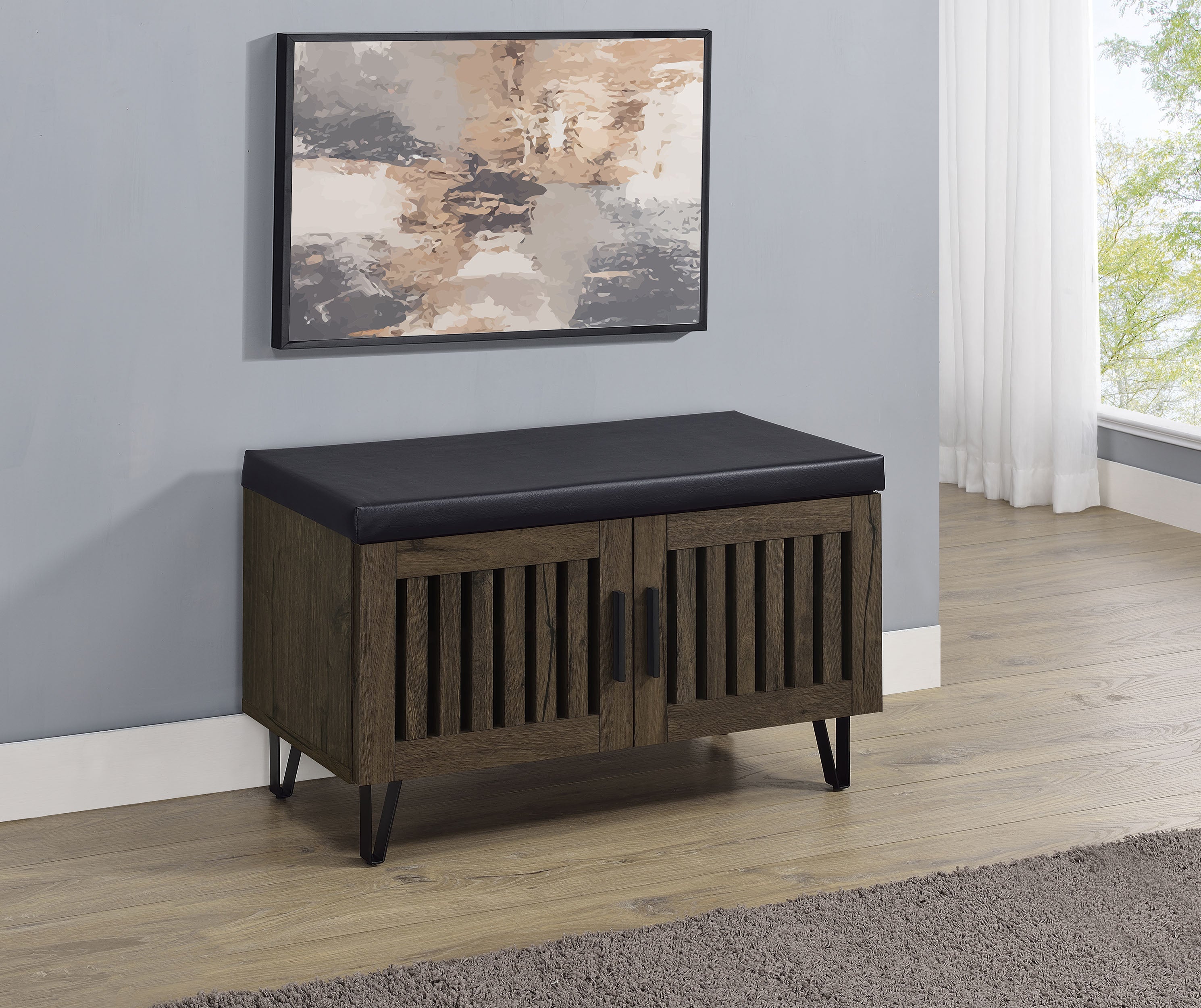 Brixton 2-door Padded Entryway Shoe Storage Bench