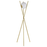 Yamileth 65-inch Spherical Bulb Metal Tripod Floor Lamp Gold