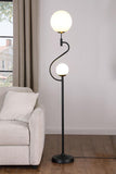 Dacki 69-inch Dual Spherical Bulb Metal Floor Lamp Black