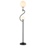 Dacki 69-inch Dual Spherical Bulb Metal Floor Lamp Black