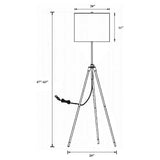 Zabka 63-inch Drum Shade Metal Tripod Floor Lamp Black