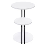 Hilly 3-tier Round Accent Side Table White and Black