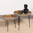 Ollie 2-piece Solid Wood Bone Inlay Nesting Table Natural