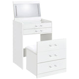Danbury 3-drawer Makeup Vanity & Stool Set High Gloss