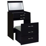Danbury 3-drawer Makeup Vanity & Stool Set High Gloss