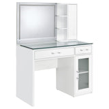 Flora 2-drawer Vanity Set with LED Mirror High Gloss