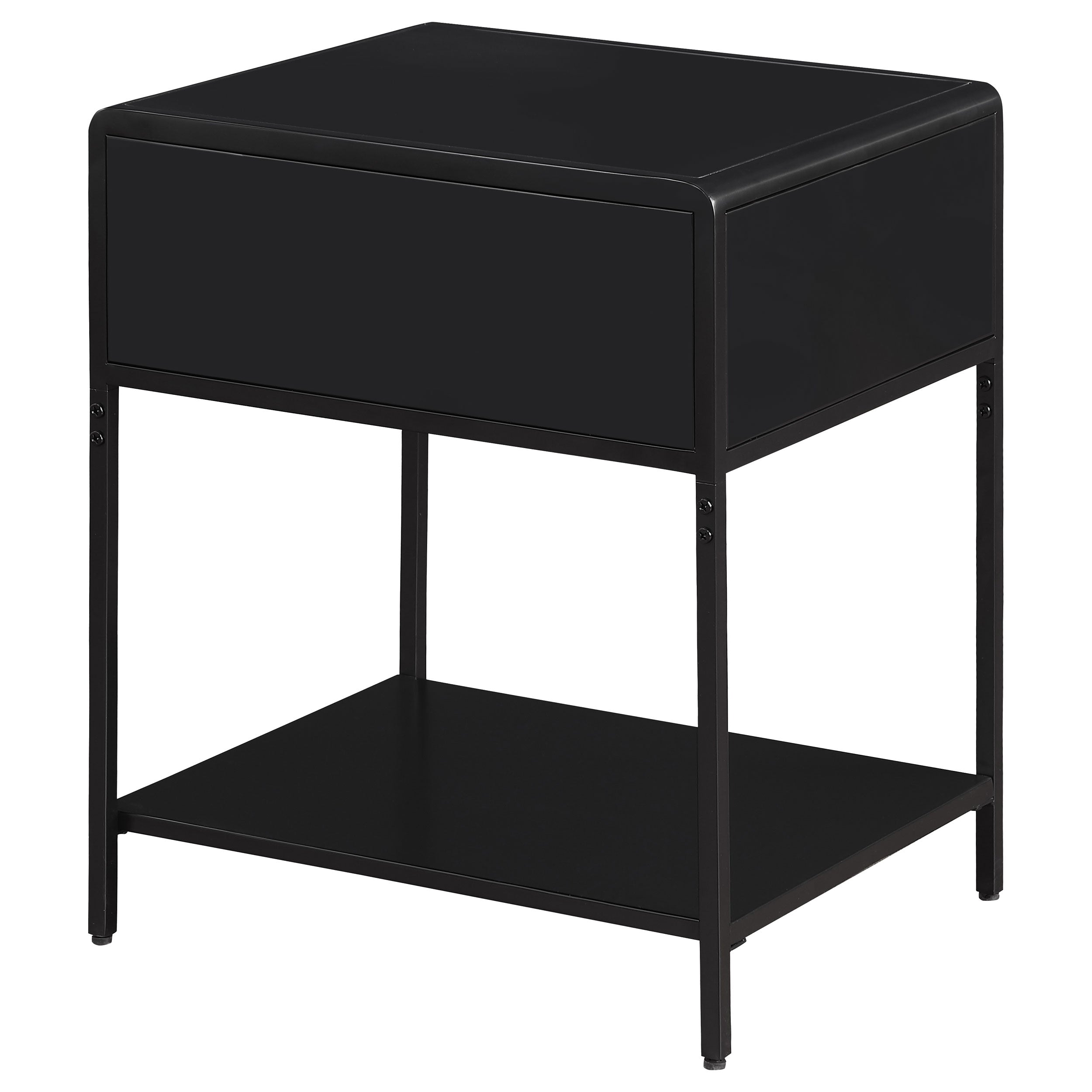 Amherst 1-drawer Radio Weave Cane Metal Bedside Table