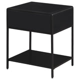 Amherst 1-drawer Radio Weave Cane Metal Bedside Table
