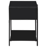 Amherst 1-drawer Radio Weave Cane Metal Bedside Table
