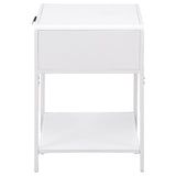 Amherst 1-drawer Radio Weave Cane Metal Bedside Table