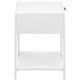 Amherst 1-drawer Radio Weave Cane Metal Bedside Table