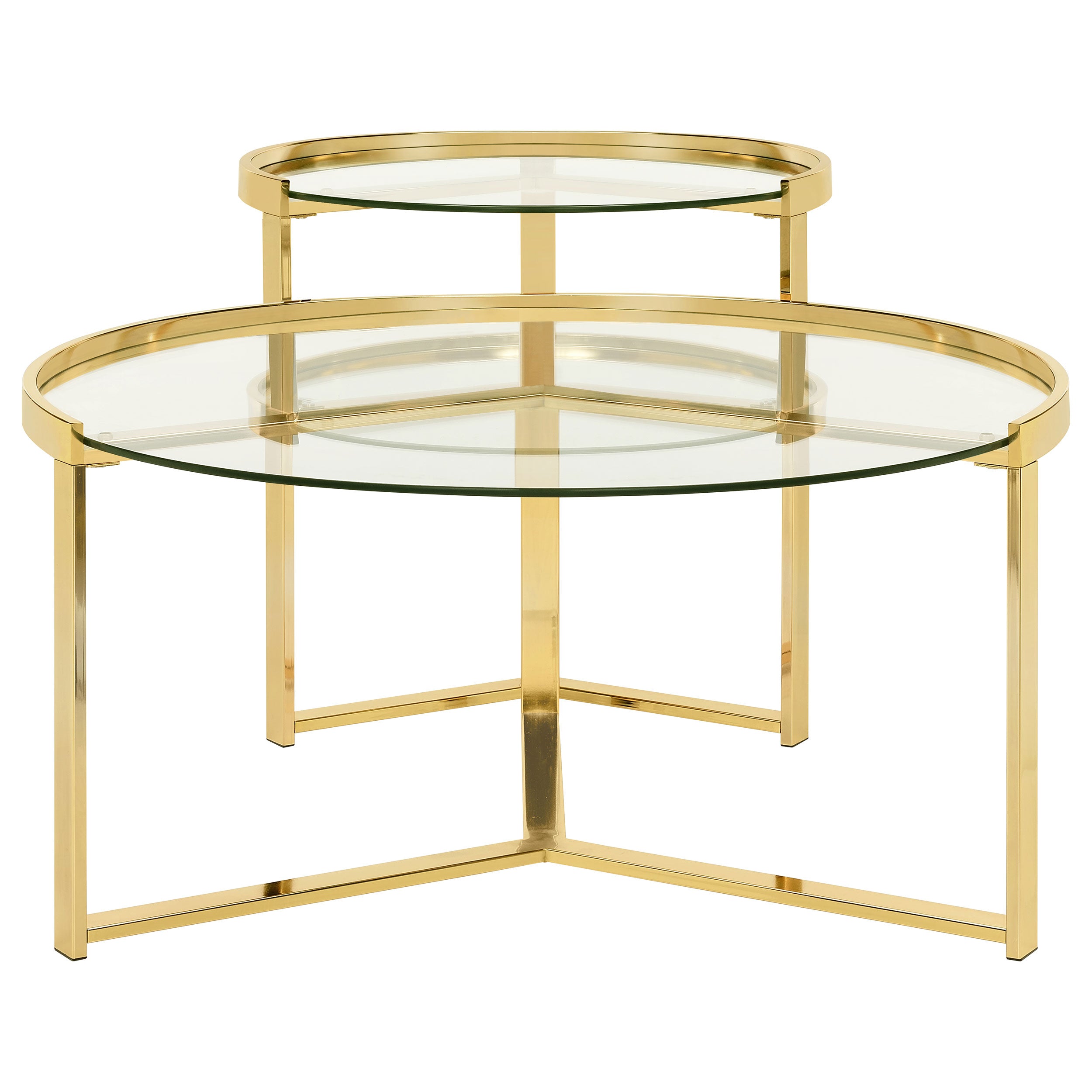 Delia Round Glass Top Nesting Coffee Table