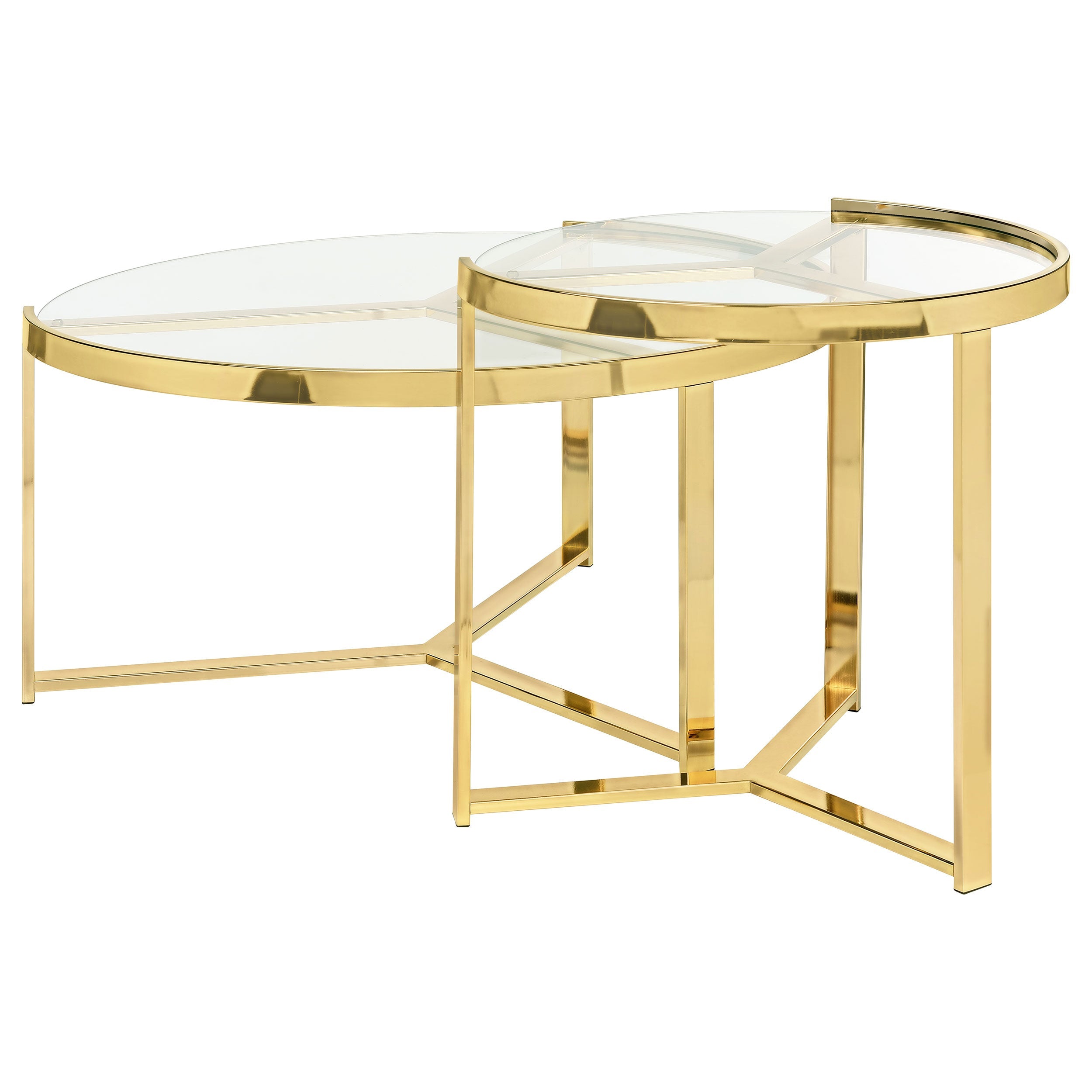 Delia Round Glass Top Nesting Coffee Table