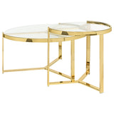 Delia Round Glass Top Nesting Coffee Table