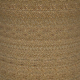 Halden Round Woven Seagrass Accent Side Table Light Brown