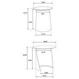 Yency 2-piece Round Mango Wood Nesting Table Set Dark Brown Mango