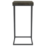 Carly Expandable Engineered Wood C-Shaped Side Table Grey