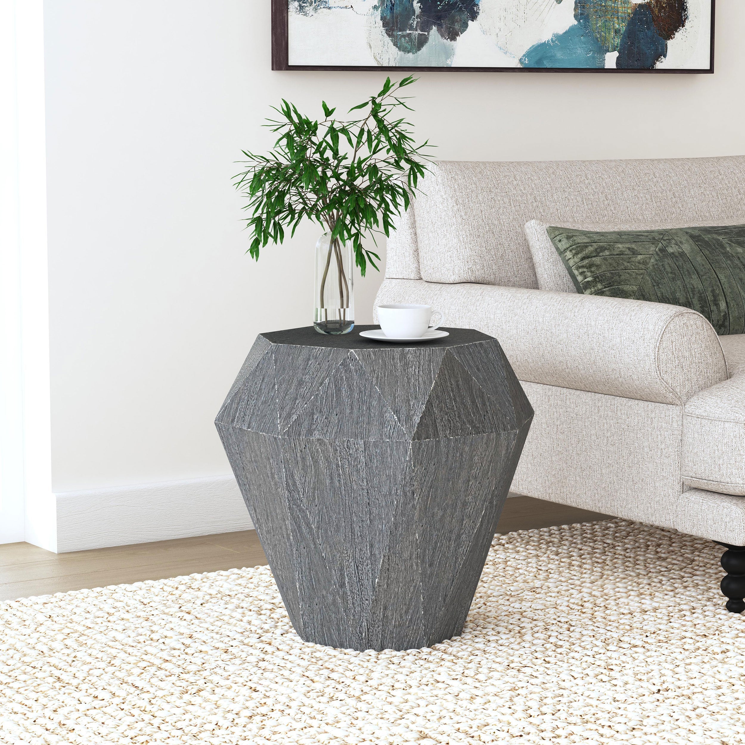 Jacinto Octagonal Solid Wood Side Table