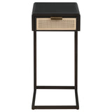 Amherst 1-drawer Radio Weave Cane Metal Side Table
