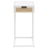 Amherst 1-drawer Radio Weave Cane Metal Side Table