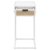 Amherst 1-drawer Radio Weave Cane Metal Side Table