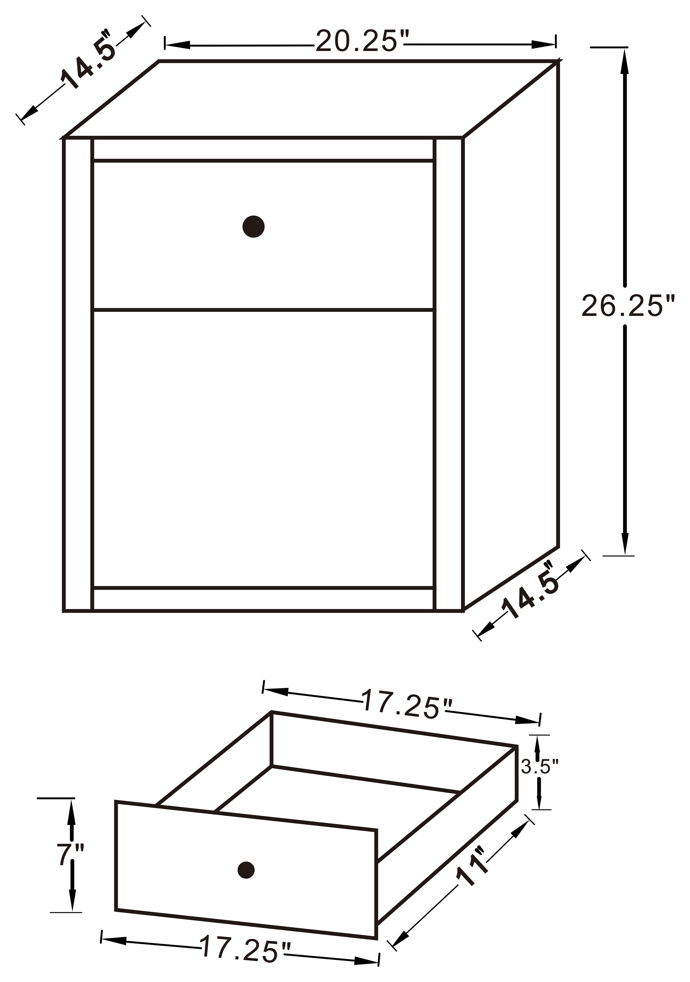 Coquette 1-drawer Mirrored Accent Side Table Silver