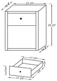 Coquette 1-drawer Mirrored Accent Side Table Silver