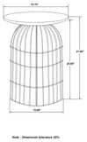 Bernardo Round Wire Frame Side Table Natural and Gunmetal