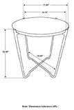 Latifa Round Marble Top Accent Side Table Red and Black
