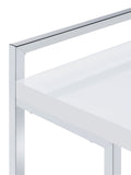 Dani Rectangular C-Shaped Sofa Side Table High Gloss
