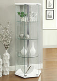 Zahavah 4-shelf Hexagonal Clear Glass Curio Cabinet
