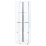 Zahavah 4-shelf Hexagonal Clear Glass Curio Cabinet