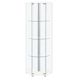 Zahavah 4-shelf Hexagonal Clear Glass Curio Cabinet