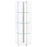 Zahavah 4-shelf Hexagonal Clear Glass Curio Cabinet