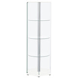 Zahavah 4-shelf Hexagonal Clear Glass Curio Cabinet