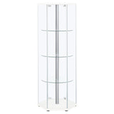 Zahavah 4-shelf Hexagonal Clear Glass Curio Cabinet