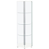 Zahavah 4-shelf Hexagonal Clear Glass Curio Cabinet